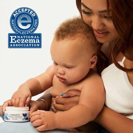 Mom and Baby using eczema products